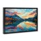 Stupell Industries Abstract Swirled Lake & Mountain Floater Framed Canvas Wall Art Design by LSR Design Studio